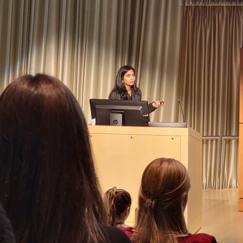 Sanjana presents her research at the 2022 MCP Research Symposium.